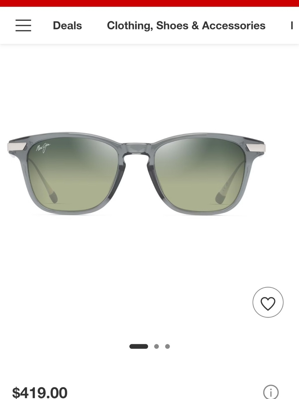 Maui Jim Men's Gray Frame Polarized Sunglasses - Green Lenses